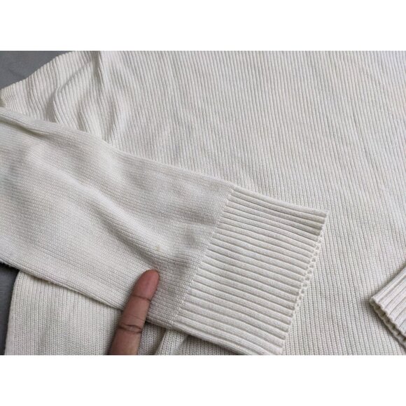 Talbots Sweater Cream Turtleneck Pullover Cotton Modal Blend Womens Lp - Picture 6 of 9